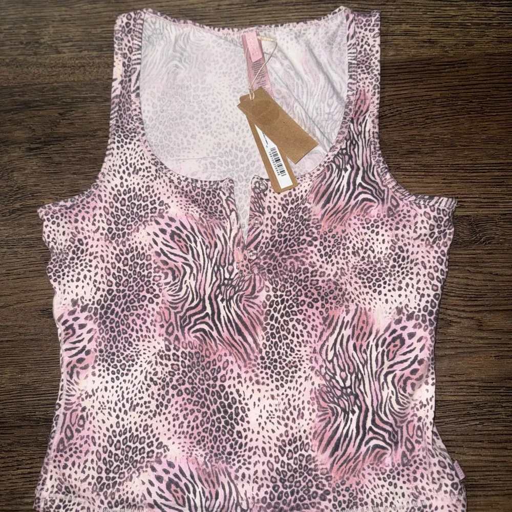 NWT SKIMS Sleepwear Set Tank/Pants Bloom in Mini Multi Animal - Picture 4 of 11